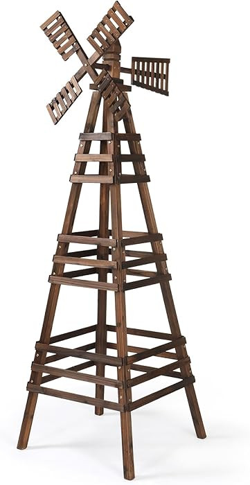 Wooden Windmill, Weather-Proof Wind Spinner, Outdoor Wind Mill for Garden Lawn Patio Decoration (... | Amazon (US)