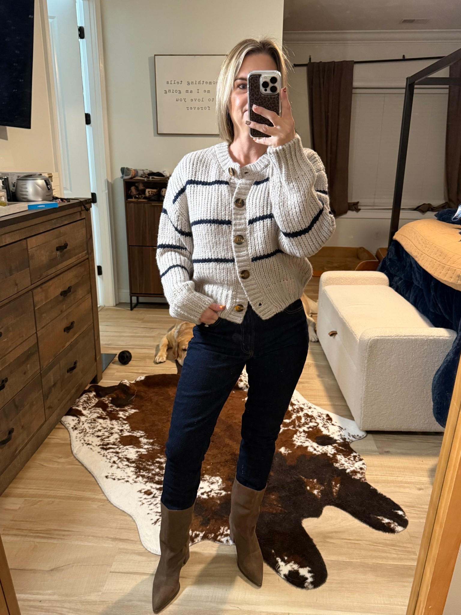 Cardigan small
Jeans 25short
Boots TTS

#LTKStyleTip #LTKPetite #LTKOver40