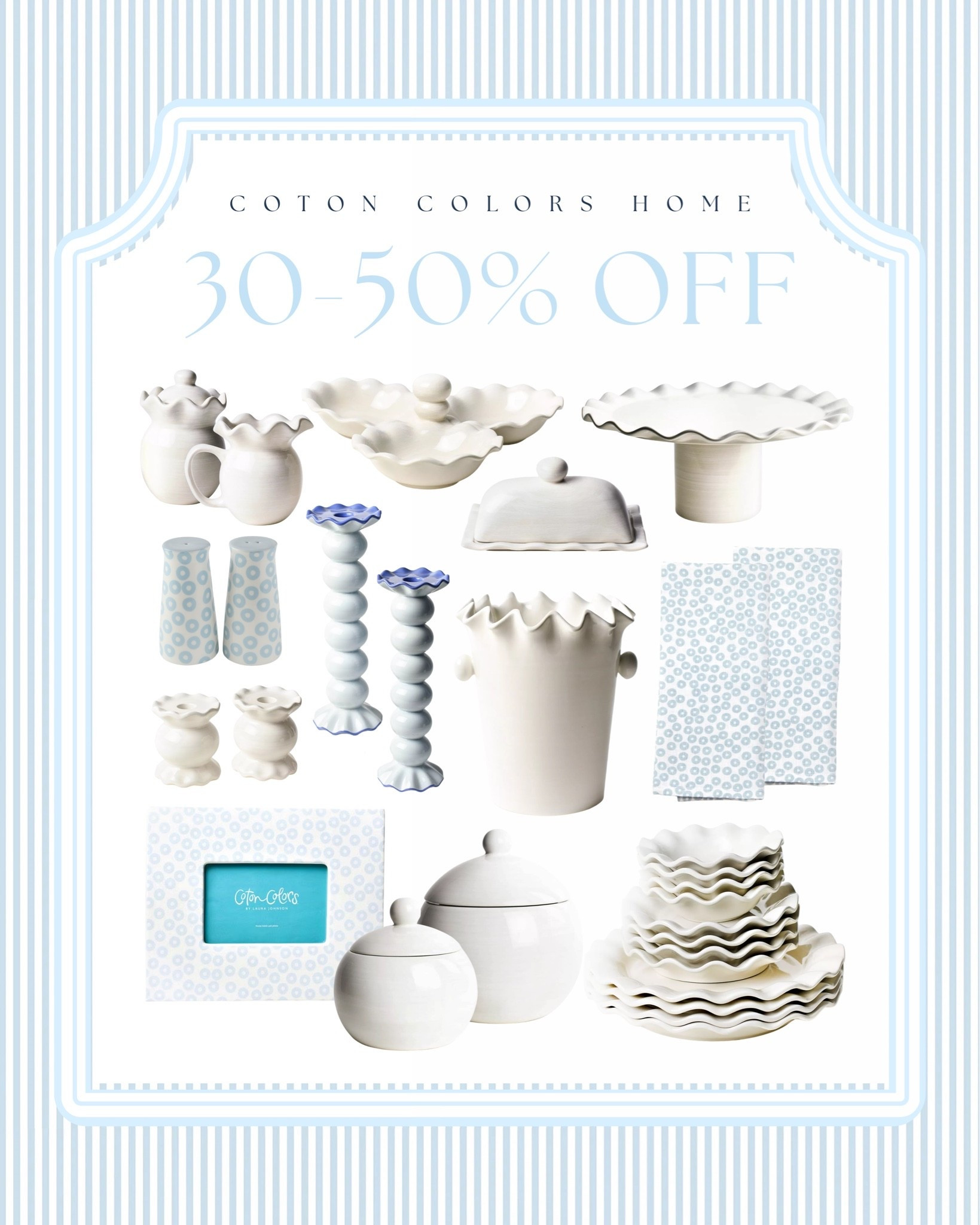 Coton Colors Home Collection now 30-50% off at Macy’s!! Love all the white ruffle ceramic kitchen and dining accents 


@macys

#LTKHome