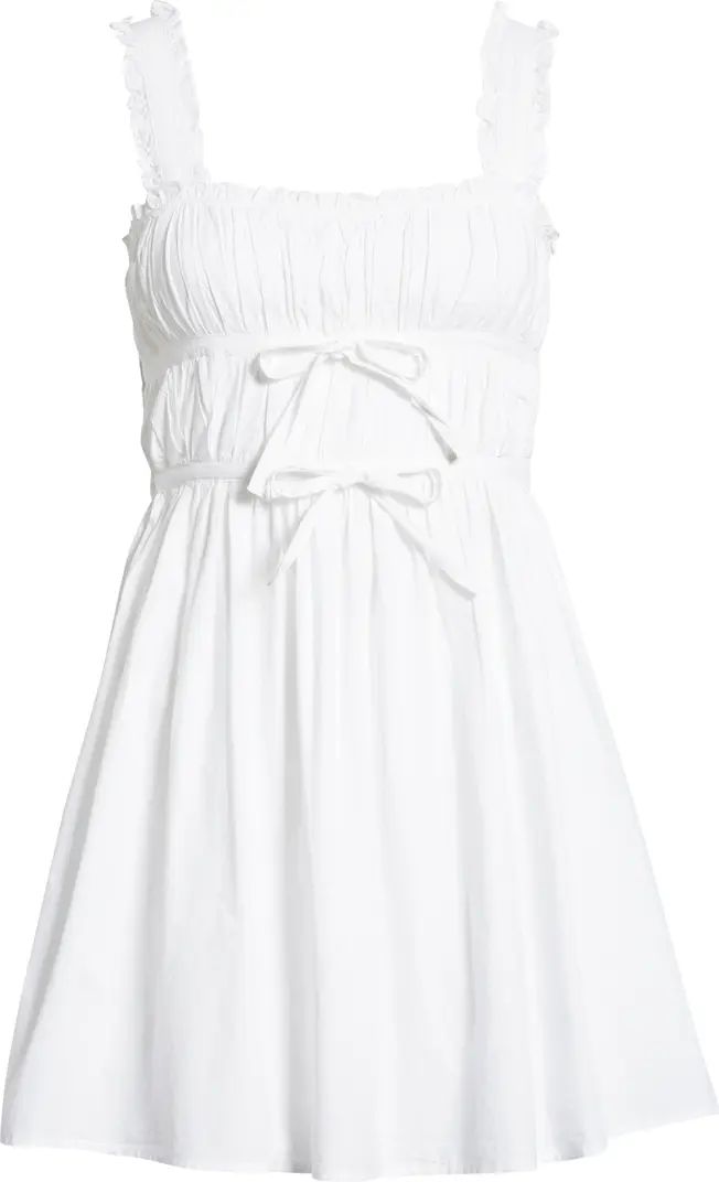 TOPSHOP Ruched Cotton Poplin Dress | Nordstrom | Nordstrom