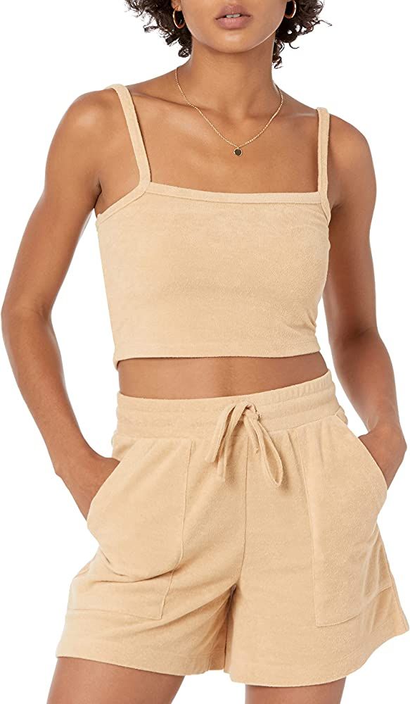 The Drop Women's Sage Cropped Towel Terry Tank Top | Amazon (US)
