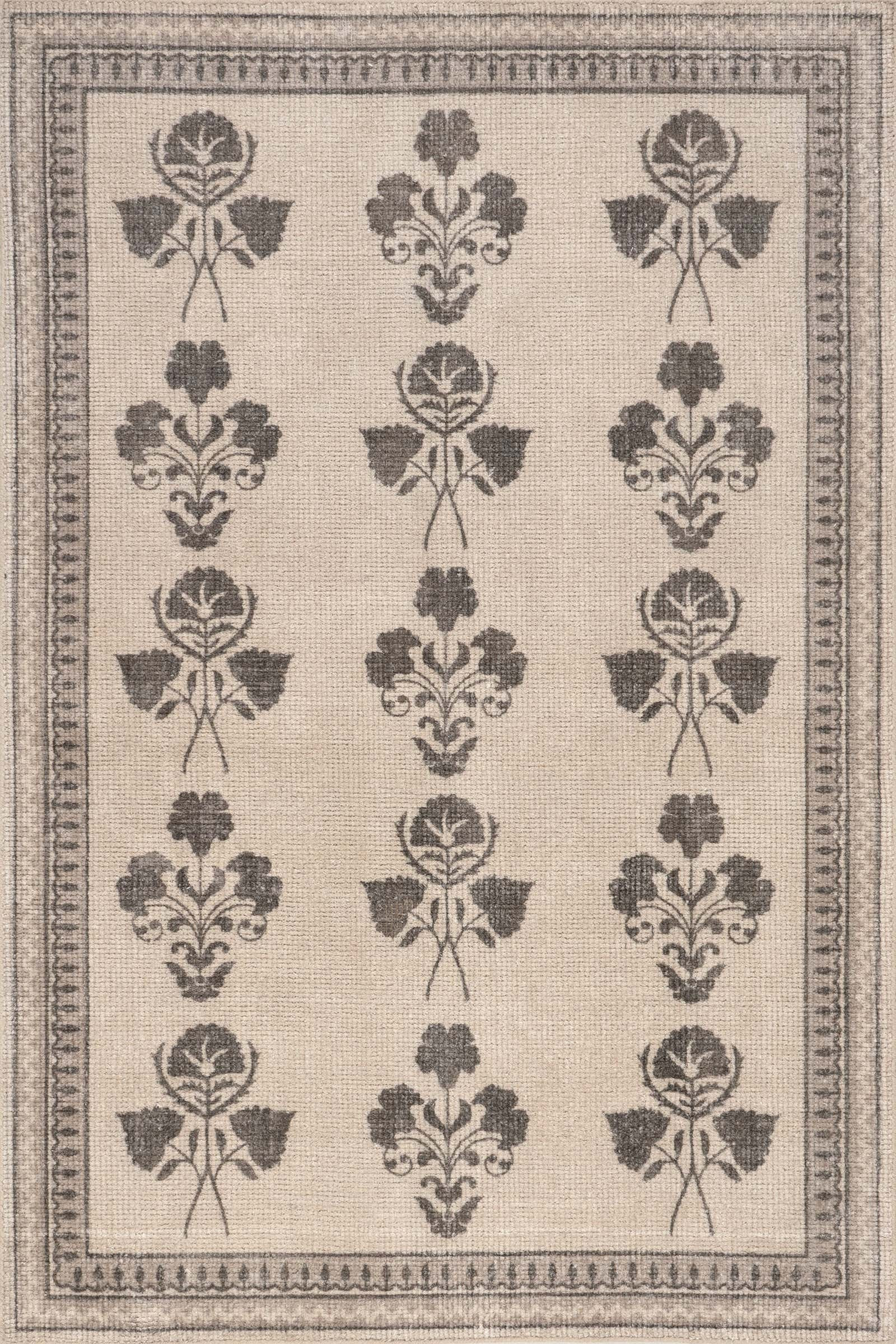 Color: Light BeigeFloris Hand Tufted Floral Wool-Blend Rug | Pink Pink swatchFloris Hand Tufted F... | Rugs USA