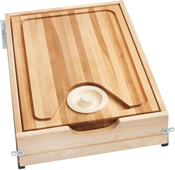 Rev-A-Shelf Wood Base Cabinet Cutting Board Drawer Replacement System w/Soft-Close | Amazon (US)
