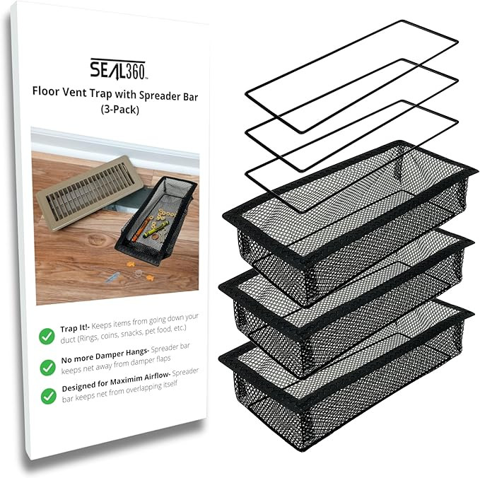 SEAL360 Floor Vent Screen Net, Air Vent Filter Mesh Catches Toys Snacks Pet Hair and Pet Food, Ke... | Amazon (US)