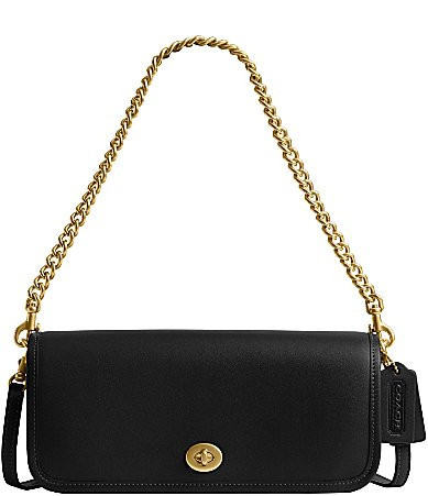 COACH The Coach Originals Dinky 1974 Gold Chain Strap Shoulder Bag - Black | Dillard's
