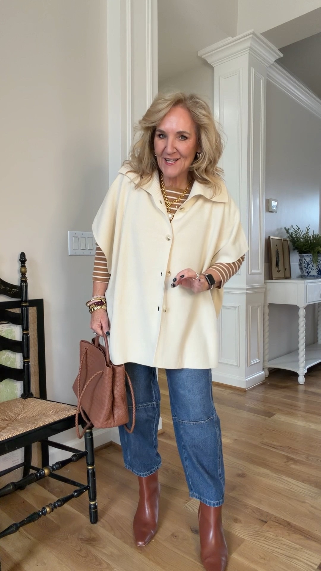 Everything is true to size, regular size 8/medium unless noted below 
Winter white cape/cardigan XS/S
Barrel jeans 8 petite 
Sherpa coat medium petite 
Quilted vest med petite 
Teal evergreen  Palmer pants size 6 reg 
Chicos no iron blouse size 1.0

35% off Allie & Bess sitewide until the 31st with code NANETTE35

Business casual casual pants not jeans 

#LTKFindsUnder100 #LTKOver40 #LTKSaleAlert