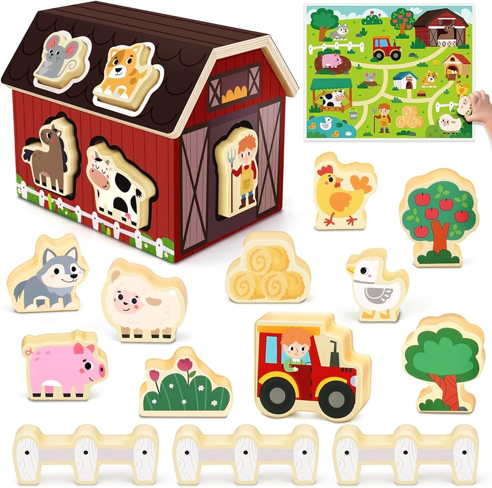 Toy for 1 2 3 Year Old Boys Toddlers, Wooden Montessori Toy for Boy Girls 2 3 4 Birthday Gift for... | Amazon (UK)