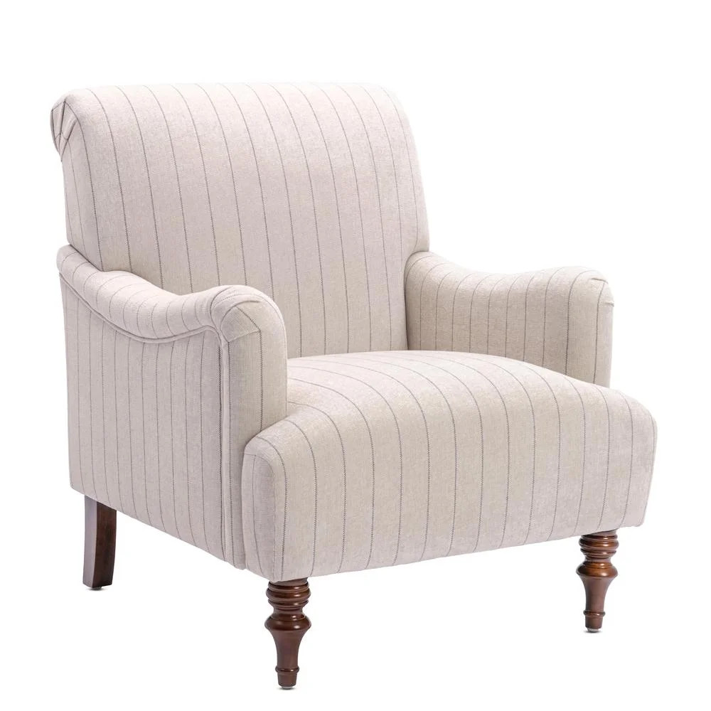 Comfort Pointe Fabric Stripes Armchair, Beige | Walmart (US)