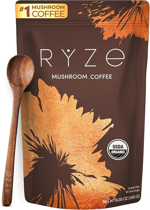RYZE SUPERFOODS Mushroom Coffee USDA Organic with 6 Adaptogenic Mushrooms and MCT Oil, USA Grown ... | Amazon (US)