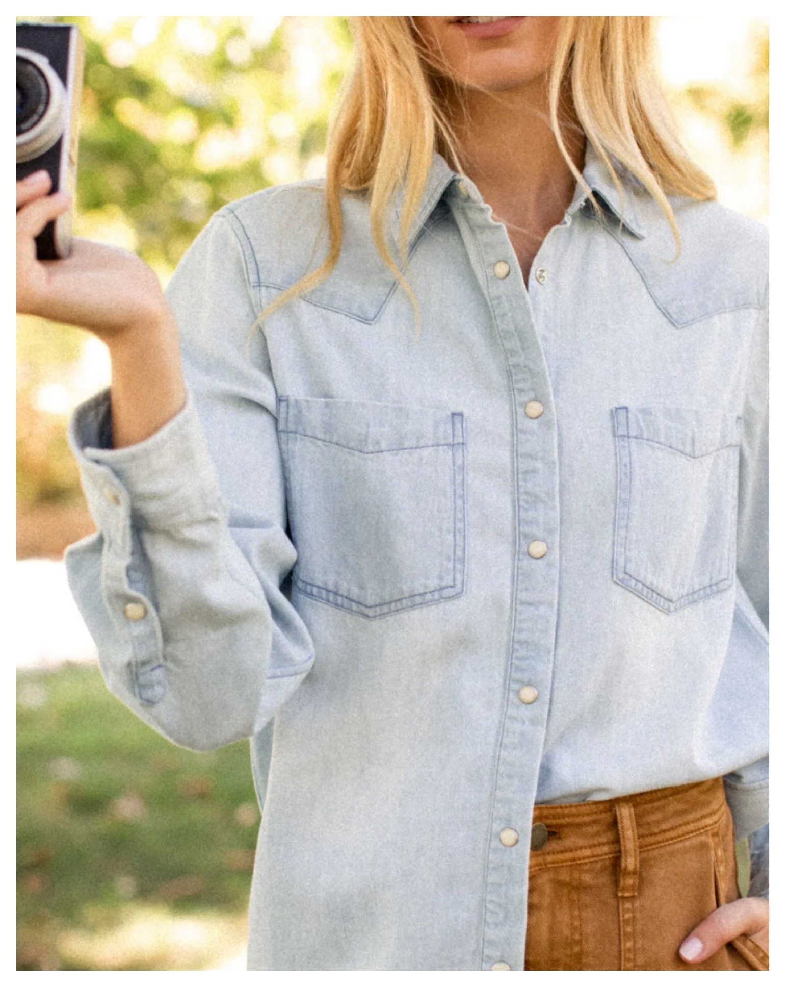 The perfect western shirt, pearl snap buttons and all. 

#LTKOver40 #LTKMidsize