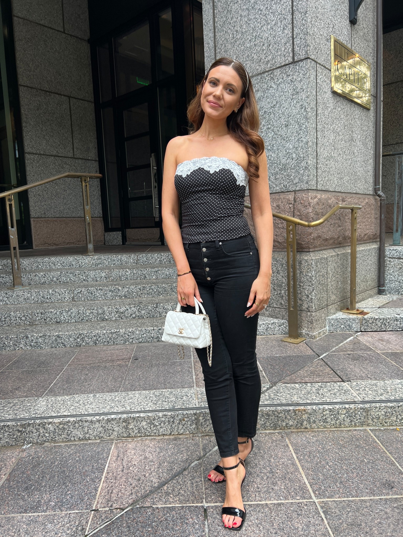 Love this strapless polka dot top from Revolve!! 

#LTKFindsUnder100 #LTKSeasonal #LTKFindsUnder50