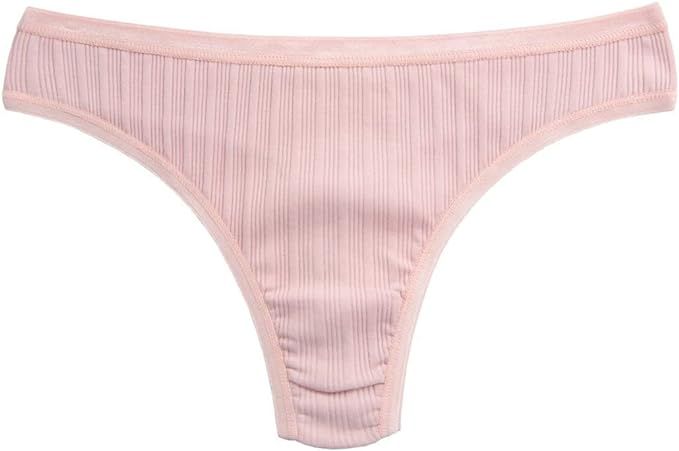 KNITLORD 6 Pack Women's Thongs Underwear Cotton Breathable Panties Hipster Bikini | Amazon (US)