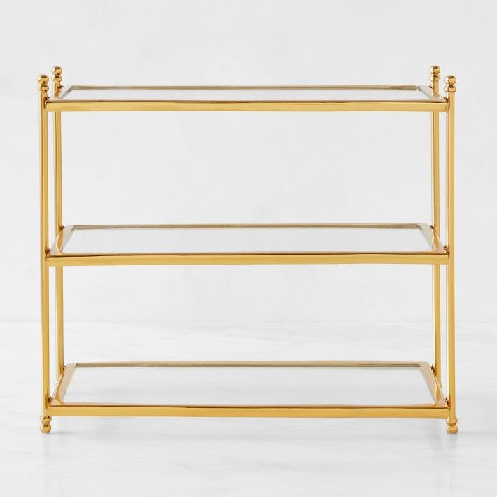 Antique Brass and Glass 3-Tiered Stand | Williams-Sonoma