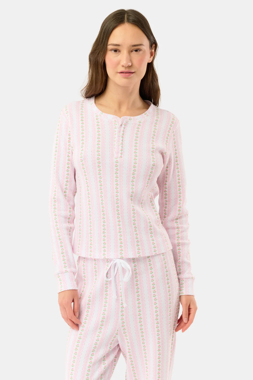 Daisy Heart Stripe Rosemary Top | Roller Rabbit