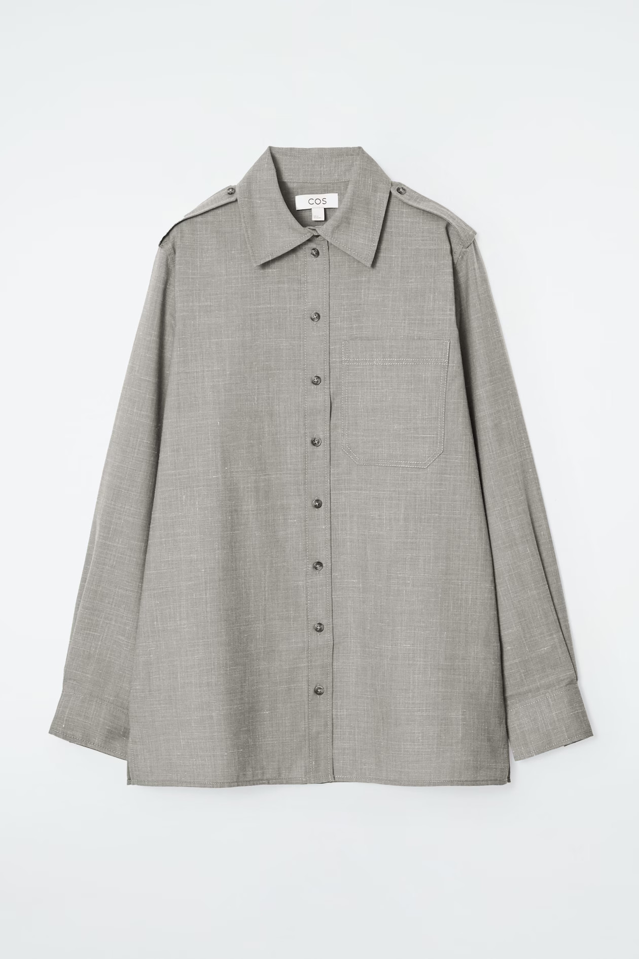 REGULAR EPAULETTE-DETAIL WOOL SHIRT - LIGHT BROWN | COS GB | COS UK