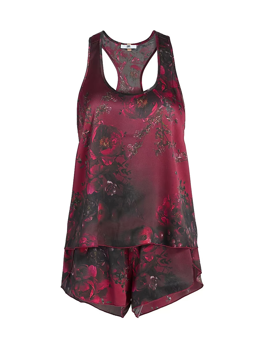 Women's Lunya x Putnam Designs Washable Silk Short Pajamas - Rouge Reverie - Size Medium | Saks Fifth Avenue