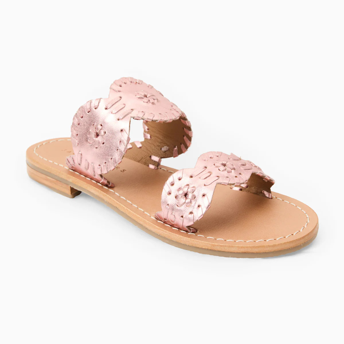 Jack Rogers Girls Laurin Flat Sandals — Rose Quartz Nappa | Jack Rogers