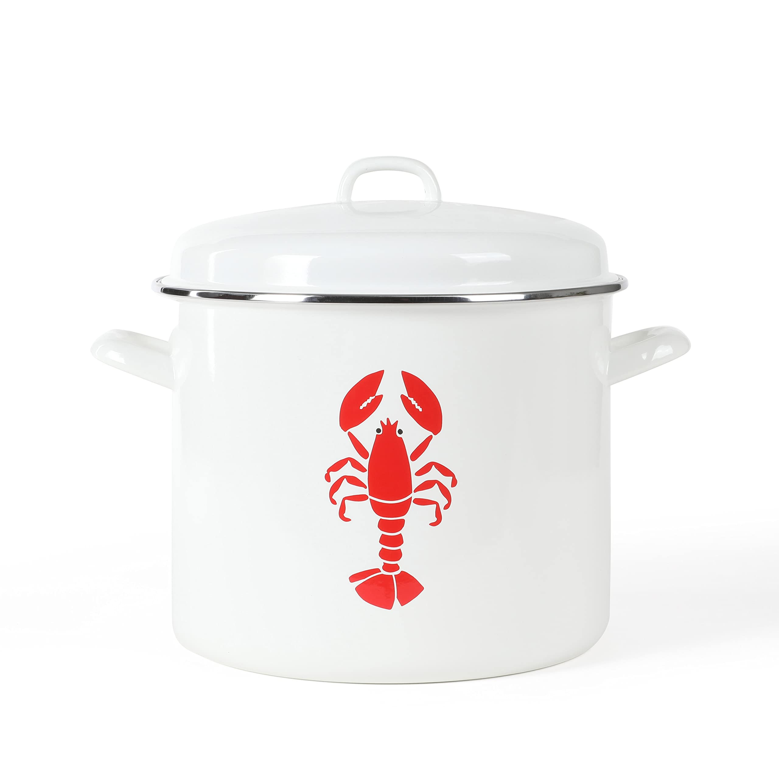 Martha Stewart 16-Quart Enamel On Steel Scratch Resistant Lobster Stock Pot - Linen | Amazon (US)