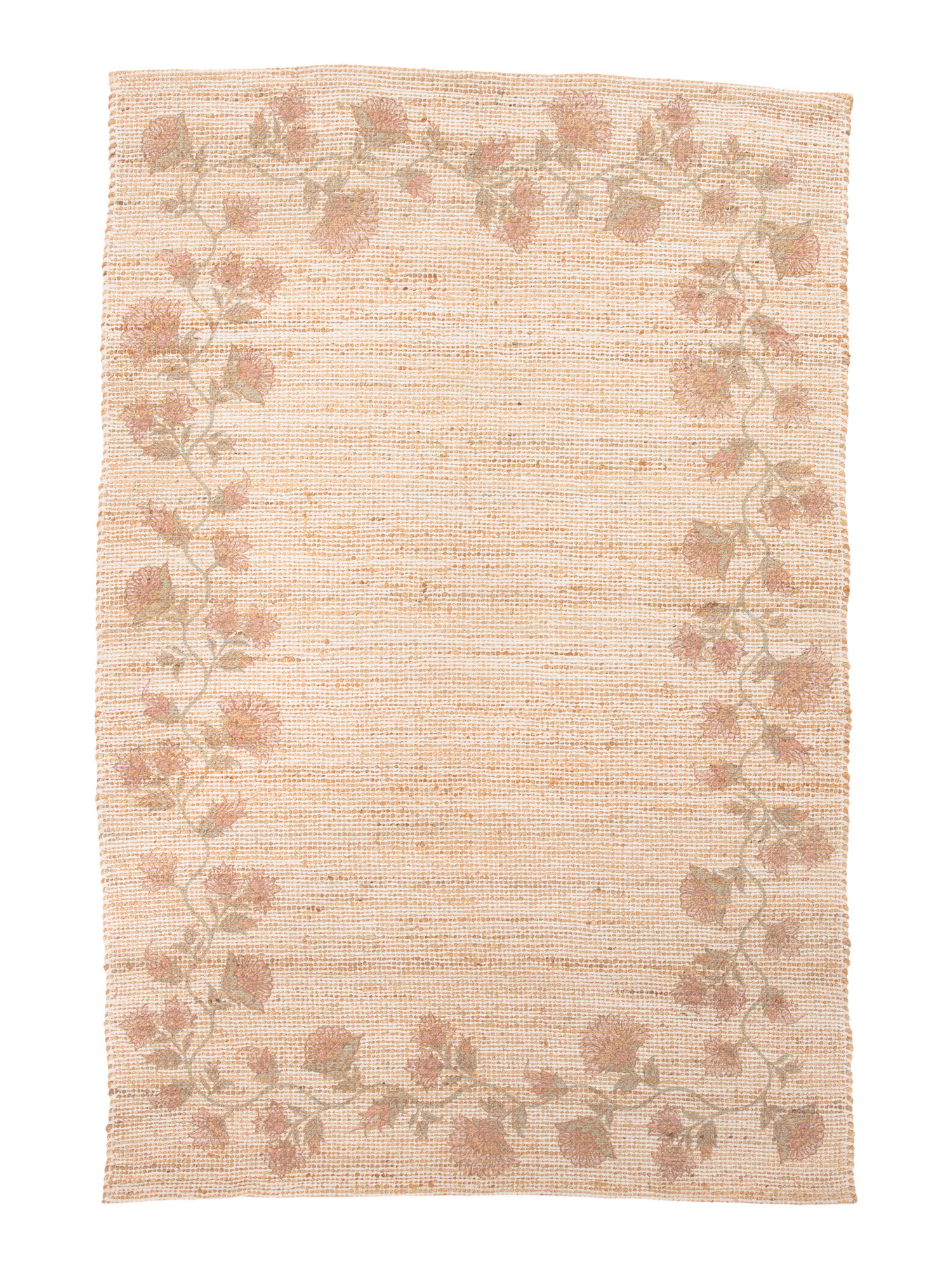 5x8 Jute And Cotton Blend Floral Print Area Rug | Marshalls
