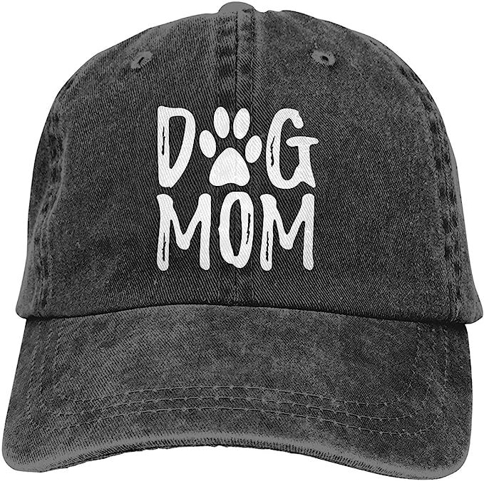 OASCUVER Denim Fabric Adjustable Dog Mom Hat Fashion Distressed Baseball Cap for Women | Amazon (US)