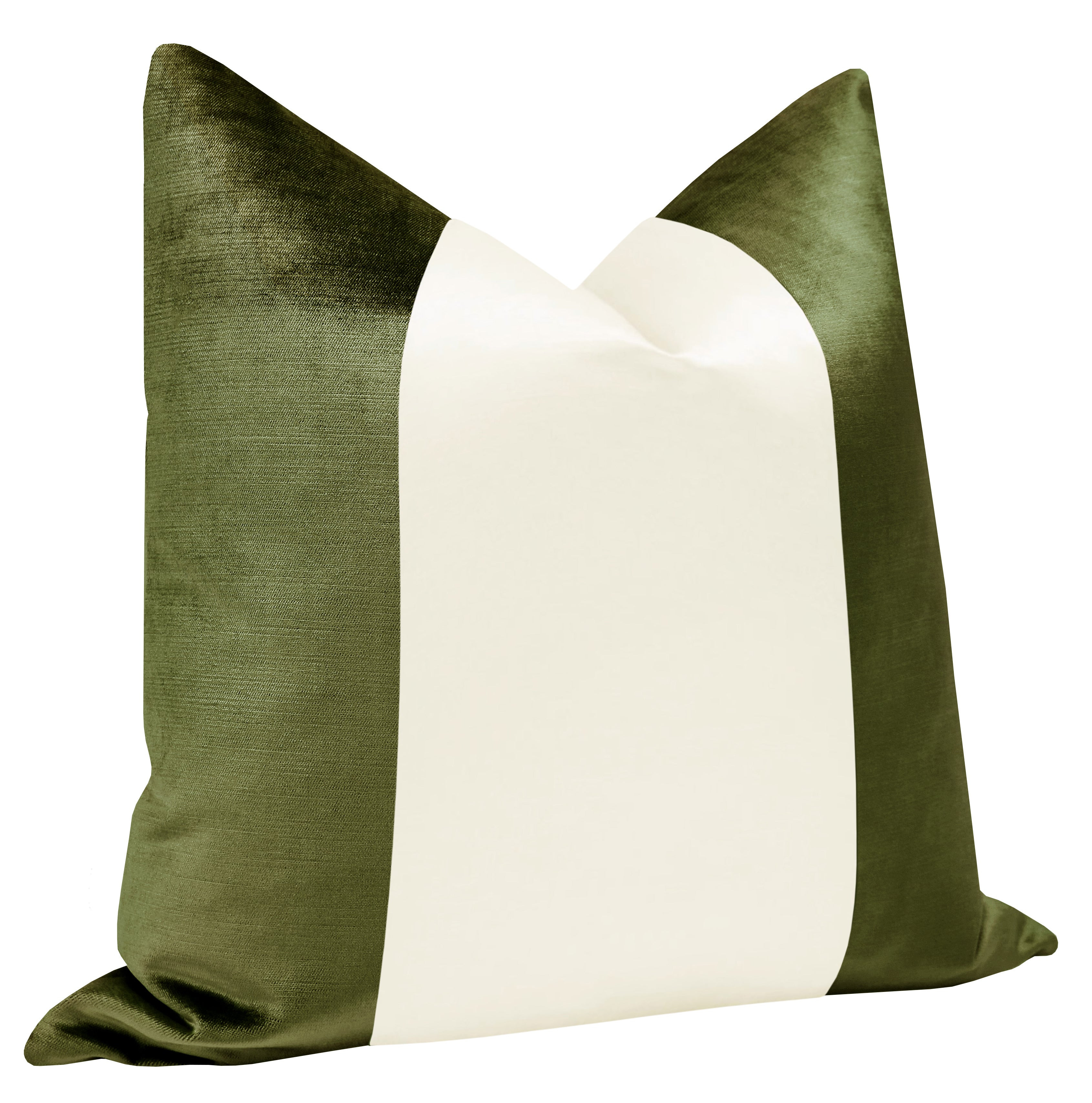 PANEL Colorblock :: Faux Silk Velvet // Olive + Alabaster Silk | LITTLE DESIGN COMPANY
