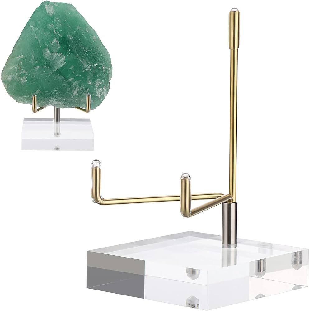 Hipiwe Clear Acrylic Display Stand Holder with Adjustable Metal Arms Display Easel Stands for Gem... | Amazon (US)