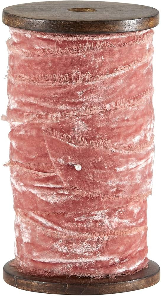 Santa Barbara Design Studio Michel & Co. Wooden Spool with Velvet Ribbon, 10-Yards, Blush Pink | Amazon (US)
