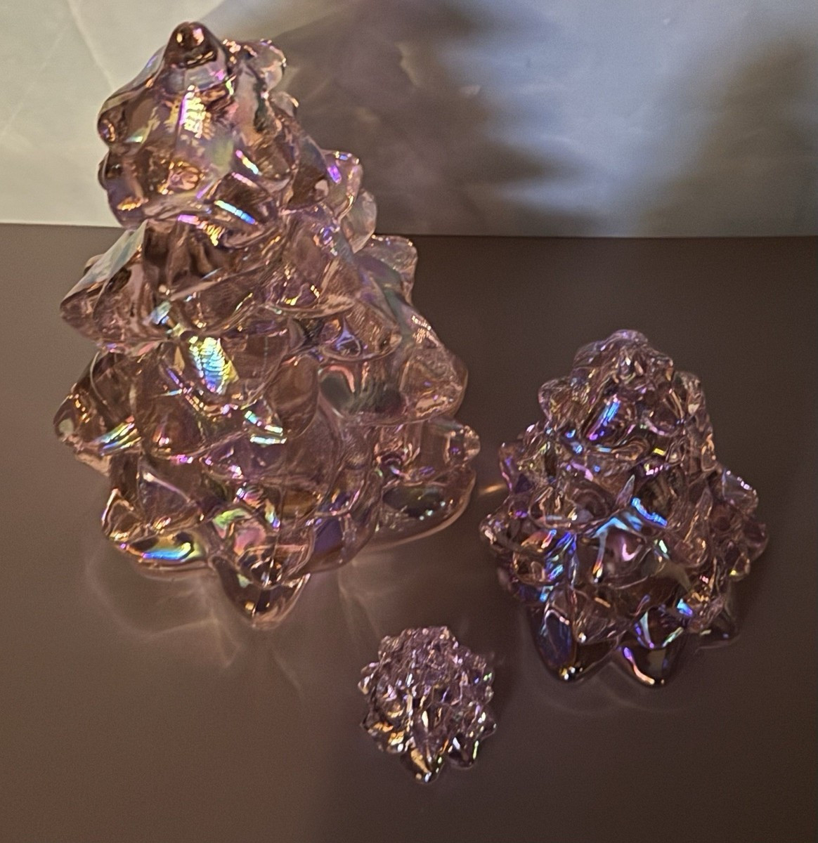 Mosser Glass Christmas Tree Set - 3 sizes - ROSE CARNIVAL (PINK)  Holiday Decor | eBay US