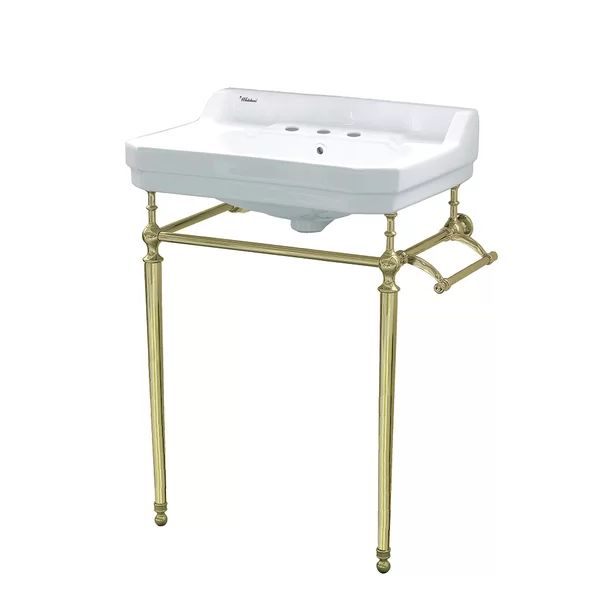 Victoriahaus Vitreous China 24" Console Bathroom Sink with overflow | Wayfair North America