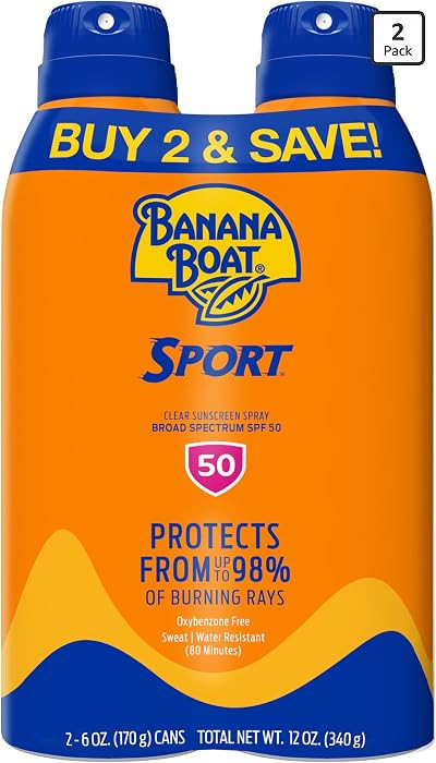 Banana Boat Sport Ultra SPF 50 Sunscreen Spray | Banana Boat Sunscreen Spray SPF 50, Water Resist... | Amazon (US)