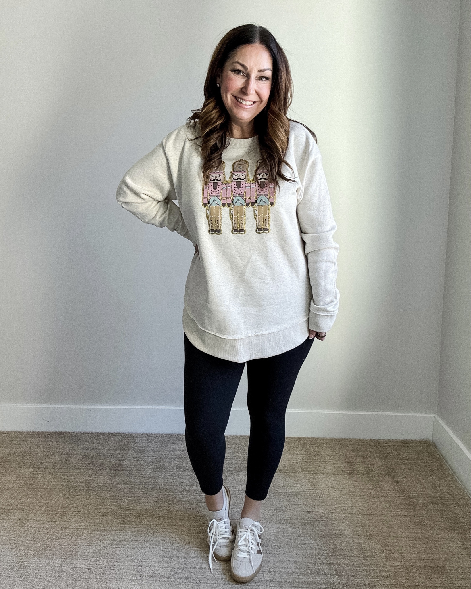 Holiday nutcracker tunic sweatshirt 

Sweatshirt runs long (past booty) tts, L // Leggings tts, L 

#LTKMidsize #LTKHoliday #LTKOver40
