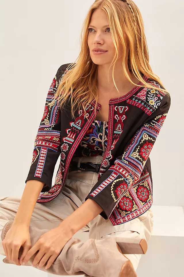 Abstract Embroidered Jacket | Anthropologie (US)