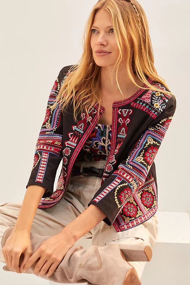 Abstract Embroidered Jacket | Anthropologie (US)