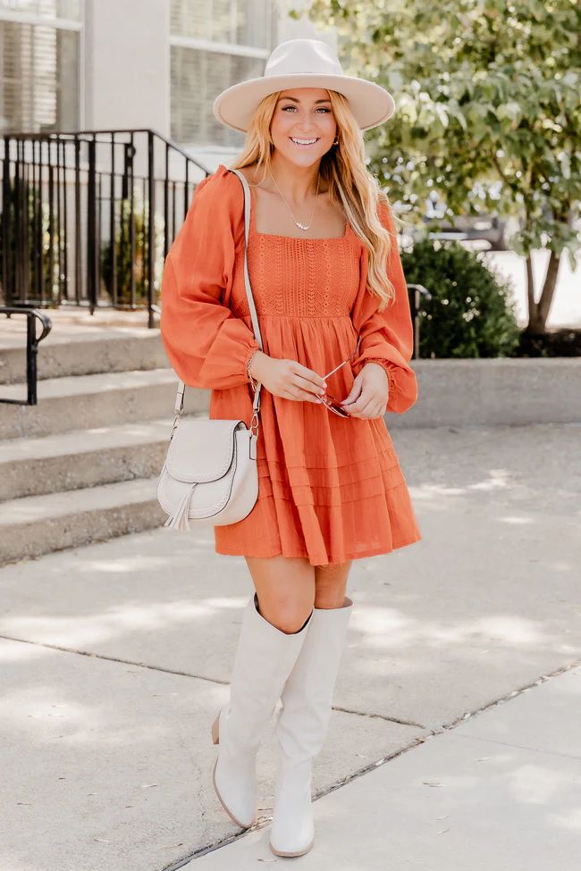 Take Your Time Rust Mini Dress | Pink Lily