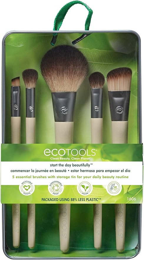 EcoTools Makeup Brush Set for Eyeshadow, Foundation, Blush, and Concealer with Bonus Storage Case... | Amazon (US)