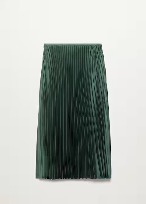 Satin pleated skirt | MANGO (US)