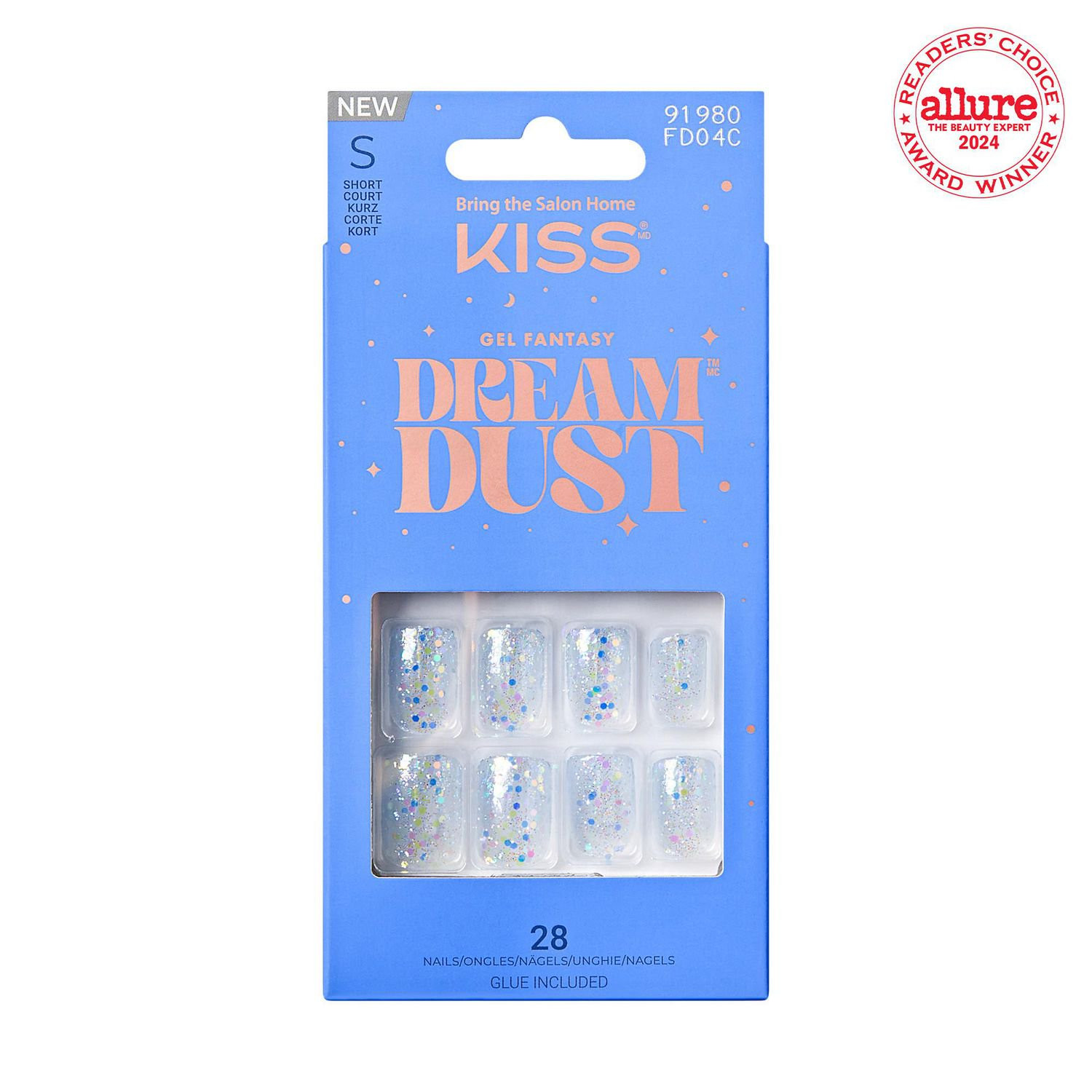 KISS Gel Fantasy Dreamdust, Champagne, Short Square, 28 count., Champagne | Walmart (CA)