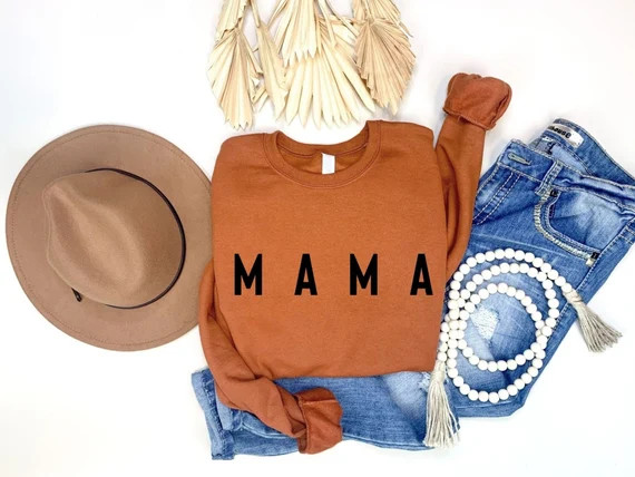 Mama Sweatshirt Fall Mama Crewneck Sweater Christmas Gifts | Etsy | Etsy (US)