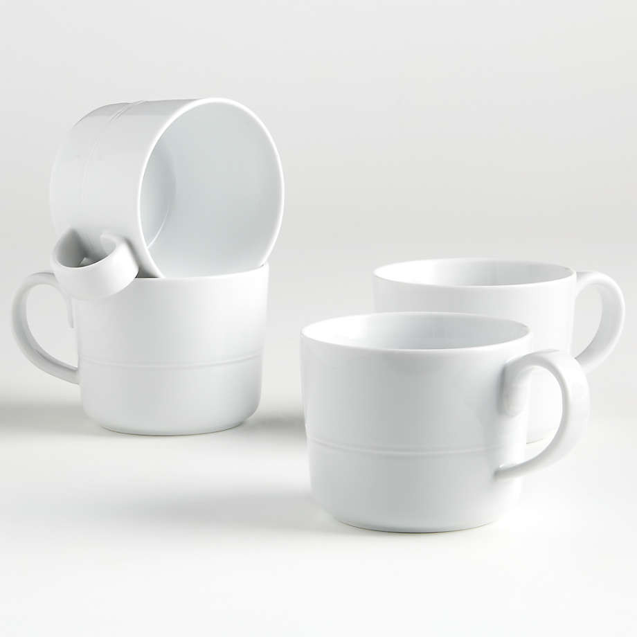 Hue White Mugs, Set of 4 | Crate & Barrel