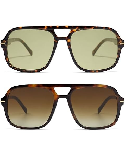 SOJOS Sunglasses for Women & Men, Square, Retro, Polarized Lens, Trendy Aviator, 90s Shades | Amazon (US)