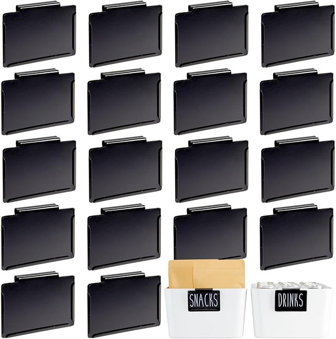 Talented Kitchen 18 Piece Black Label Holders Home Organization System, Removable Metal Clips For... | Amazon (US)