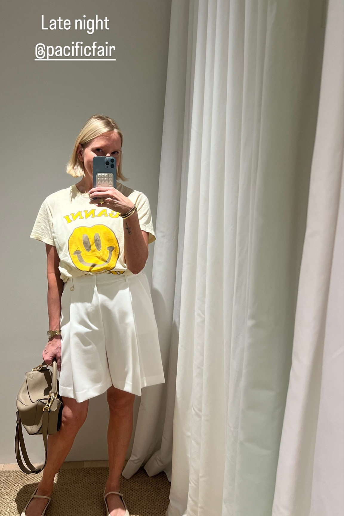 Late night
@pacificfair

I am a standard AU 10 and wearing a Size 2.

The Mango striped shorts below are also lovely.  I wear a size 38.

Ganni tee is old but I have put a selection of great ones below.