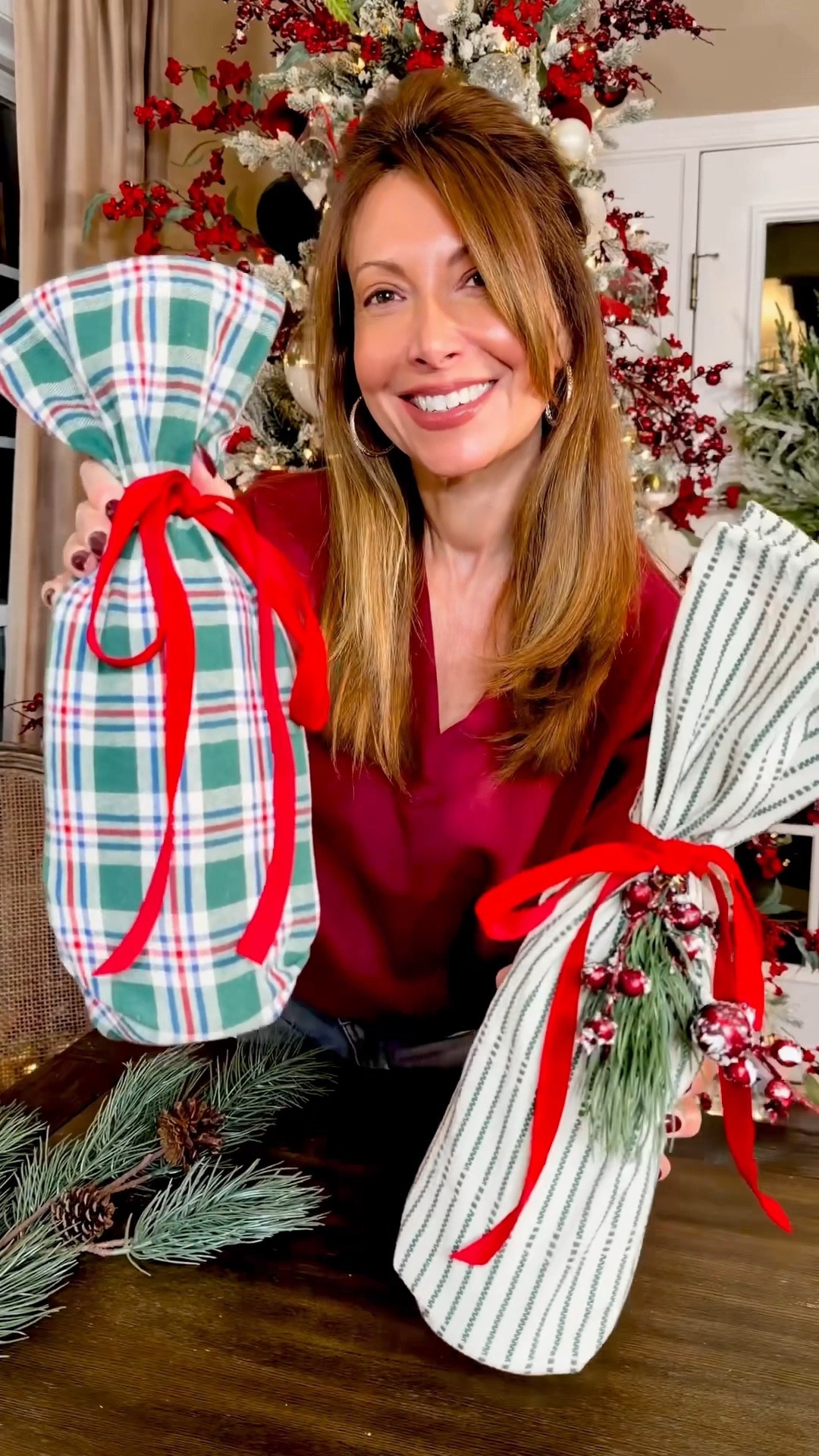 Holiday hostess gift hack 🎁✨
Skip the gift bag—wrap your wine (or any beverage!) in a festive tea towel tied with ribbon.
✔️ Looks elevated
✔️ Zero waste
✔️ Doubles as a gift they’ll actually use

Pretty, practical, and so thoughtful. Save this for your next holiday invite 🍷🎄

#LTKGiftGuide #LTKHoliday #LTKSeasonal