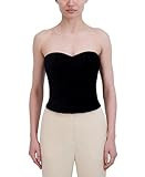 BCBGMAXAZRIA Women's Strapless Sweetheart Neck Velvet Top, Black | Amazon (US)