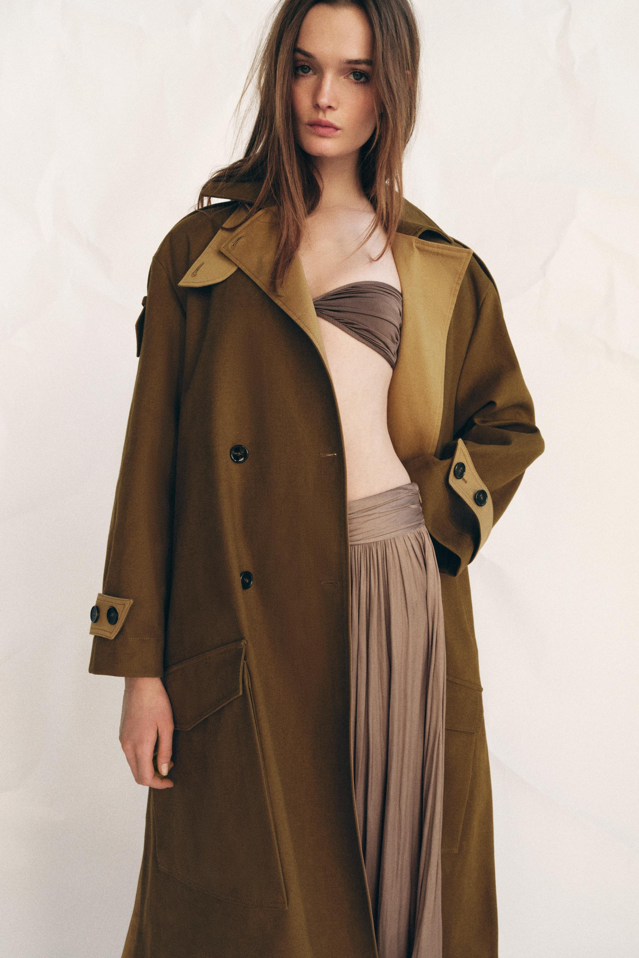 ZW COLLECTION COMBINED LONG TRENCH COAT | Zara US
