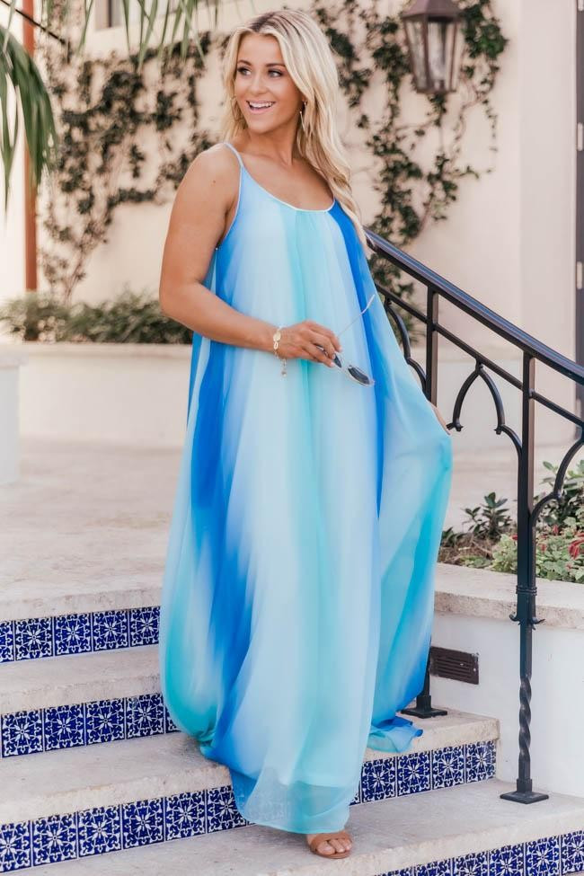 Oceans Of Love Blue Ombre Maxi Dress | The Pink Lily Boutique