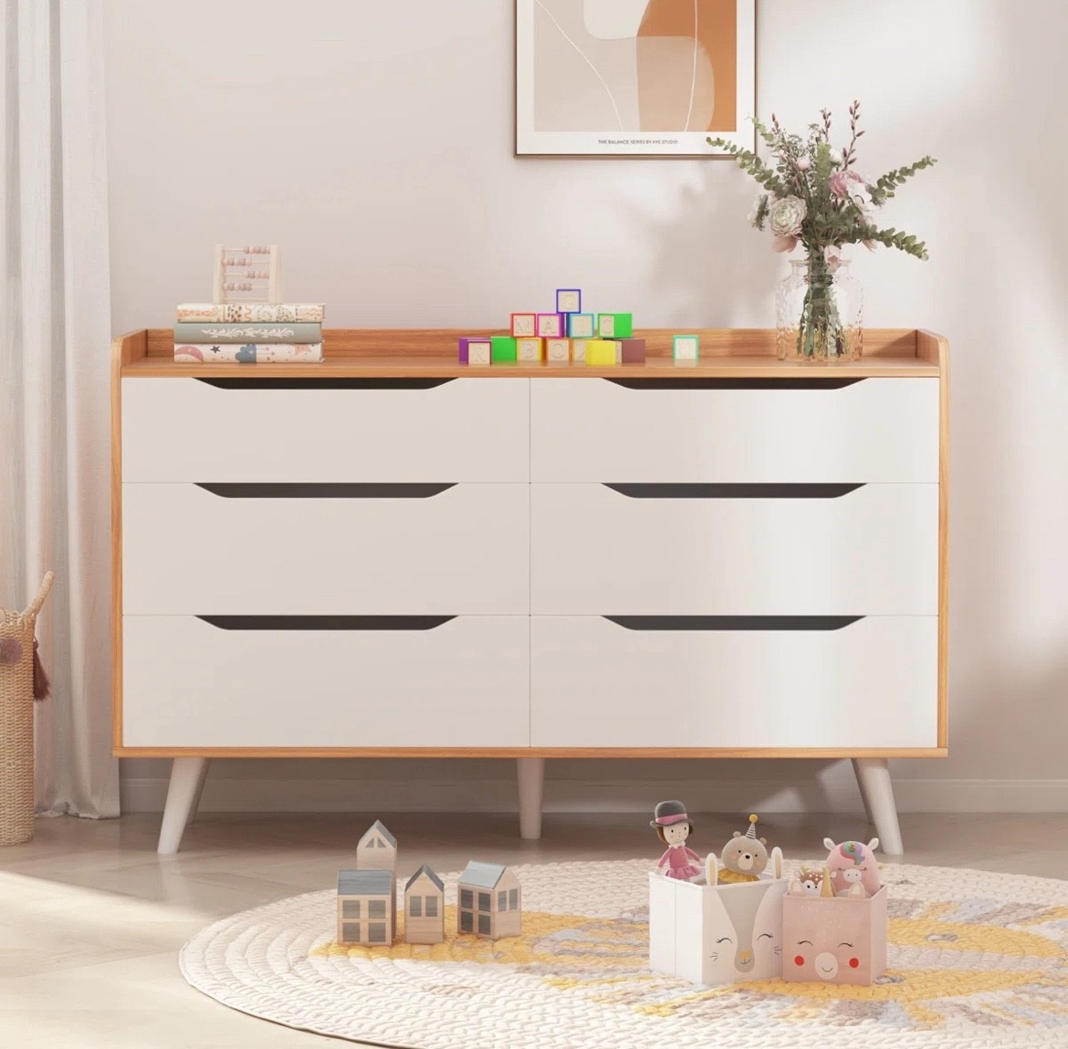 6 Drawer Dresser, Mid-Century Modern Dresser Wide 6 Chest Of Drawers, Wooden Storage Cabinet For Entryway, Bedroom, Living Room, Hallway

#LTKU #LTKSaleAlert #LTKActive