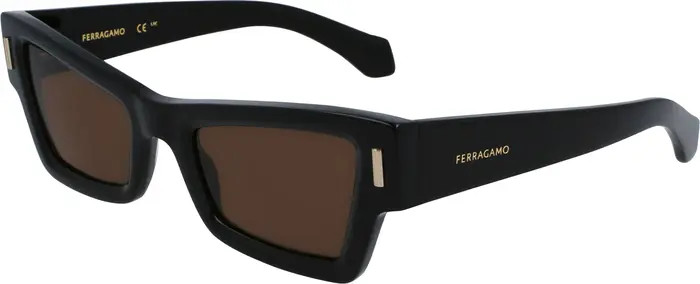 FERRAGAMO Rivets 53mm Modified Rectangular Sunglasses | Nordstromrack | Nordstrom Rack