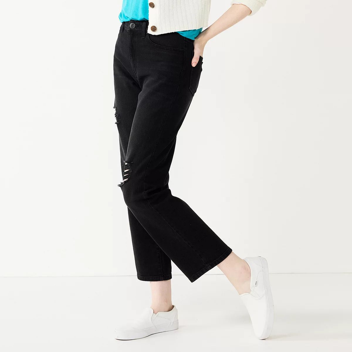 Juniors' SO® High-Rise Ankle Straight Jeans | Kohl's