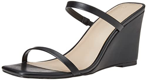 The Drop Women's Sophia Two Strap Wedge,Black, 8 | Amazon (US)